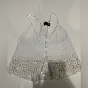 White flowy crop top